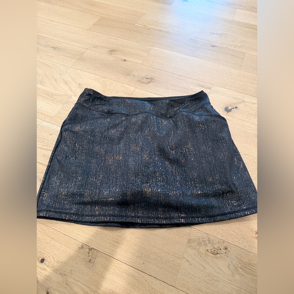 Lilly Pulitzer Luxletic Black and Gold Mini Skirt